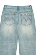 HEAVY DESTROYED DENIM PANTS IN LIGHT BLUE image 16