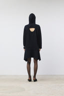 BACK OPEN HOODY JERSEY DRESS IN BLACK image 20