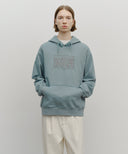 CLASSIC LOGO EMBROIDERY HOODIE (BRUSHED) IN MINT GREY image 15