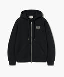 CLASSIC LOGO MELANGE HOODIE ZIPUP IN BLACK image 1