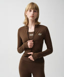 MOUVEMENT W SLIM ZIP-UP JACKET IN BROWN image 1