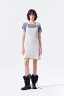 OPEN BACK RIBBED KNIT DRESS IN LIGHT GRAY image 20