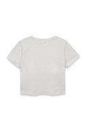 DIAGONAL LOGO REVERSIBLE CROP TOP IN IVORY image 16
