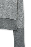 LAYERED TEXTURE KNIT CARDIGAN IN GRAY image 4