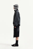 DESTROYED BERMUDA DENIM PANTS FOR MEN IN BLACK image 6
