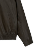 SMALL LOGO FAUX LEATHER ZIP UP JUMPER IN BROWN image 4