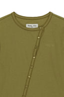 ASYMMETRIC BUTTON CLOSURE TOP IN OLIVE image 3