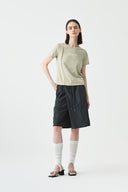 BACK SLIT SLIM TOP IN LIGHT KHAKI image 11