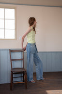 STRING HALTER NECK TANK TOP IN LIGHT YELLOW image 7