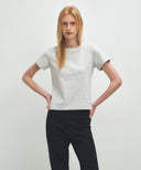 W BASIC TEE IN LIGHT HEATHER GREY image 11