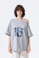 MTK 16 GRAFFITI LOGO ASYMMETRIC TOP IN GRAY image 7