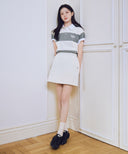 W VINTAGE CLASSIC LOGO SWEAT MINI SKIRT IN OATMEAL image 18