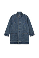 POCKET POINT MIDI DENIM JUMPER IN BLUE image 10