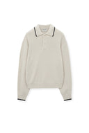 BACK LOGO COLLAR KNIT TOP FOR MEN IN IVORY image 11