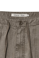 PATCH POINT WASHED COTTON PANTS IN CHARCOAL GREY image 15
