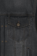 WESTERN PANEL HOODED DENIM JUMPER IN BLACK