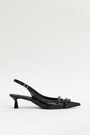 BUCKLE STILETTO SLING BACK HEELS IN BLACK image 7