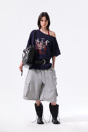 TERRY UTILITY POCKET BERMUDA PANTS IN GRAY image 18