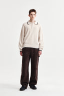 DISTRESSED DOUBLE KNEE WORK PANTS FOR MEN IN BROWN image 10