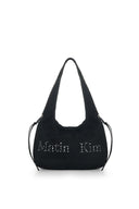SIDE STRAP MESH MINI TOTE BAG IN BLACK image 1