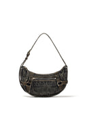 MATIN WASHED DENIM MINI HOBO BAG IN BLACK image 1