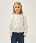 KIDS W POINTELLE KNIT CARDIGAN IN IVORY image 13