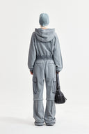 PIGMENT DYED CARGO PANTS FOR WOMEN IN LIGHT GRAY image 19