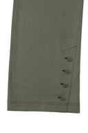 BUTTON POINT STRING WIDE PANTS IN KHAKI image 5