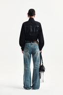 CROPPED EMBROIDERY BACK LOGO JUMPER IN STRONG BLACK image 19