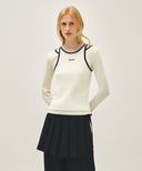 W SLEEVELESS LAYERED LONG SLEEVE TEE IN IVORY image 13