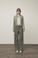 WASHED SLIM BIKER JUMPER IN LIGHT KHAKI image 15