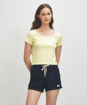W BASIC CROP TEE IN LIGHT YELLOW image 11