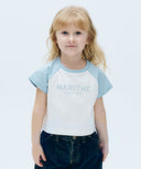 KIDS RAGLAN REGULAR LOGO SEMI CROP TEE IN SKY BLUE image 1