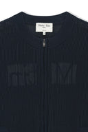 BACK LOGO JACQUARD MESH KNIT ZIP UP IN NAVY image 16