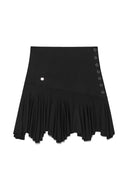 UNBALANCE FLARE FOLDING SKIRT IN BLACK image 1