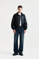 FAUX LEATHER DOWN JUMPER FOR MEN IN BLACK image 18