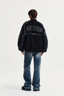 STUNNING POINT FAUX LEATHER JUMPER FOR MEN IN BLACK image 9