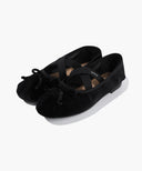 W CROSS BANDING VELVET FLAT SHOES IN BLACK image 1