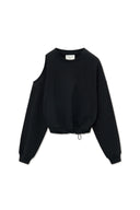 SHOULDER HOLE SWEATSHIRT IN BLACK image 1