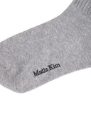 SMALL LOGO POINT RIBBED SOCKS IN GRAY image 9