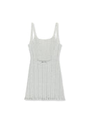 OPEN BACK RIBBED KNIT DRESS IN LIGHT GRAY image 2