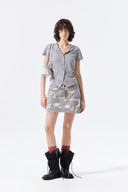 SIDE SHIRRING BUTTON TOP IN GRAY image 10