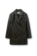 FAUX LEATHER HALF DOUBLE JACKET IN DARK BROWN image 10