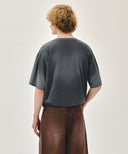 GRADATION OVERSIZED DYEING TEE IN CHARCOAL GREY