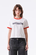 MATIN LOGO RINGER CROP TOP IN WHITE image 11