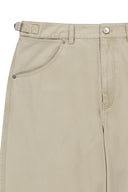 SIDE TAB WASHED COTTON PANTS IN CHARCOAL GREY image 3
