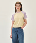 W SMALL REGULAR LOGO RAGLAN CROP TEE IN LIGHT PURPLE image 11
