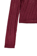 DIAGONAL TEXTURE KNIT TOP IN BURGUNDY image 4
