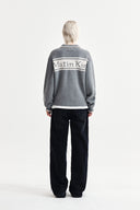 BACK LOGO COLLAR KNIT TOP FOR WOMEN IN GRAY image 8