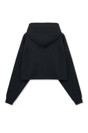 GRAFFITI LOGO CROP HOODY ZIP UP IN BLACK image 2